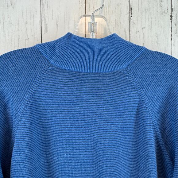 Vineyard Vines Navy Blue Stripe 100% Cotton Quarter-Zip Pullover Size Medium - Picture 9 of 13